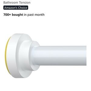 ✨NWT✨White Shower Curtain Rod Adjustable 43-78”; 1" Diameter Spring Tension